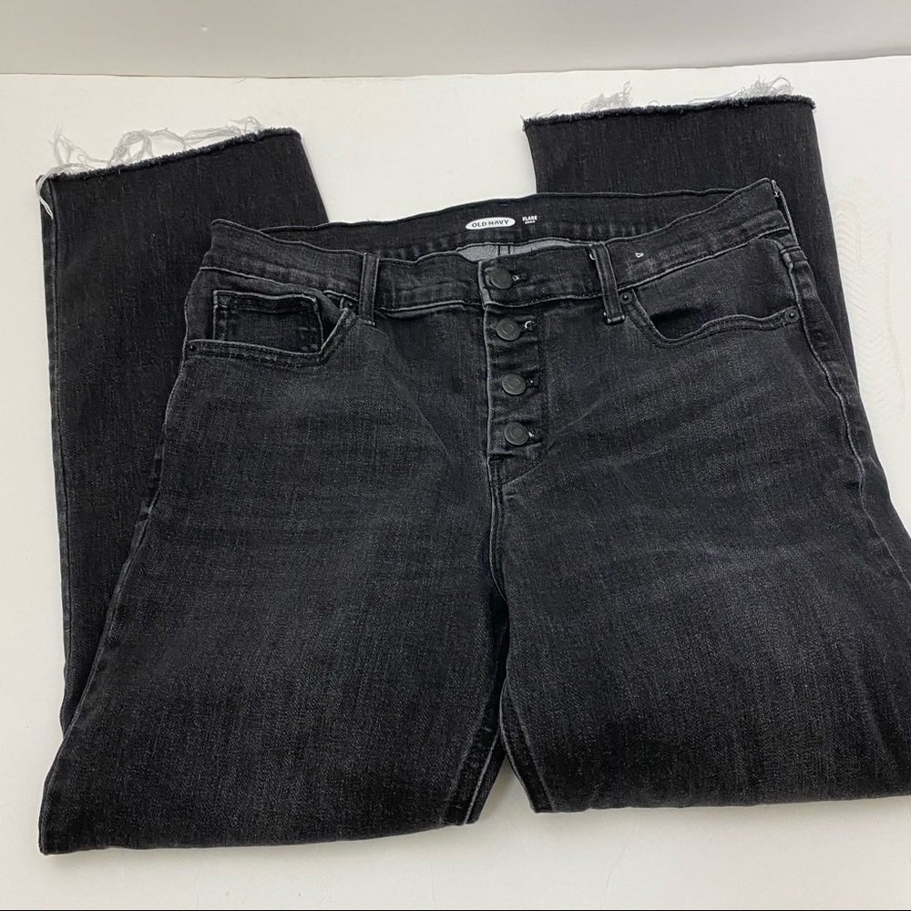 Old Navy Black 10 raw hem ankle flare